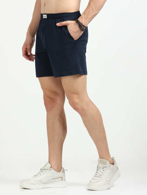 Organic Cotton Regular Boxer for Mens - Pack of 3 (Navy, Blueish grey, P02-Beige)