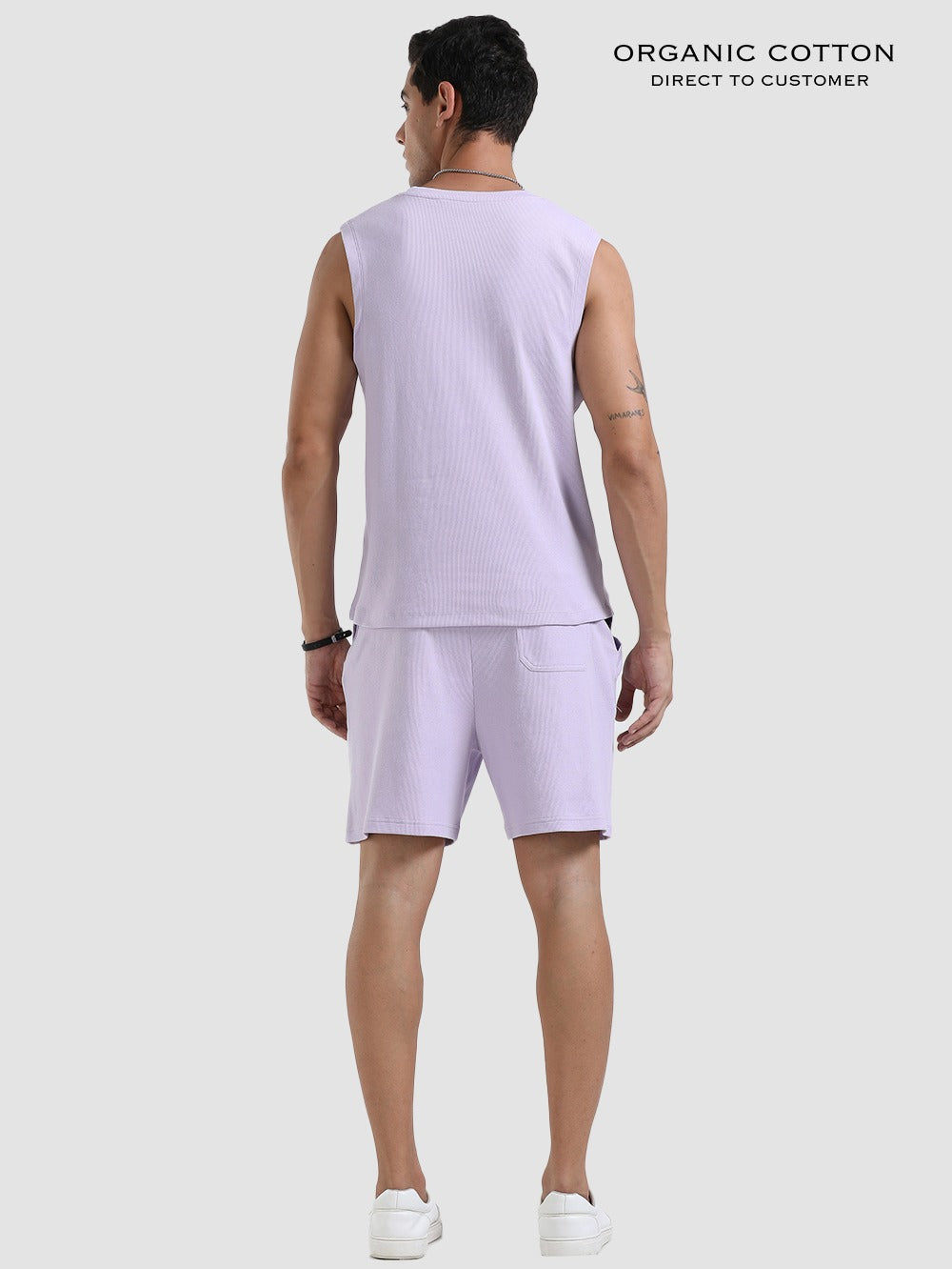 Orchid Petal Breathable Ribbed Organic Cotton Men's Co-Ord Set