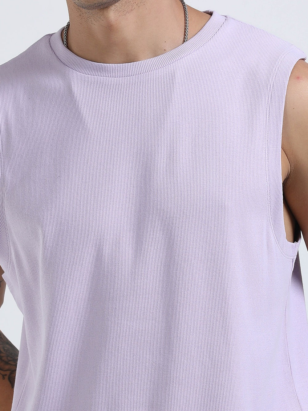 Orchid Petal Breathable Ribbed Organic Cotton Men's Co-Ord Set