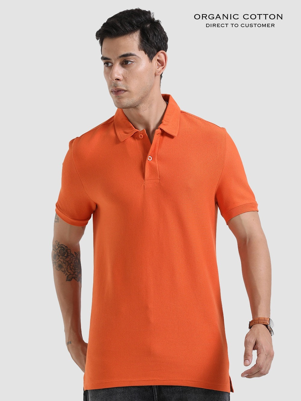 Organic Cotton Mens Ottoman Polo T-Shirt