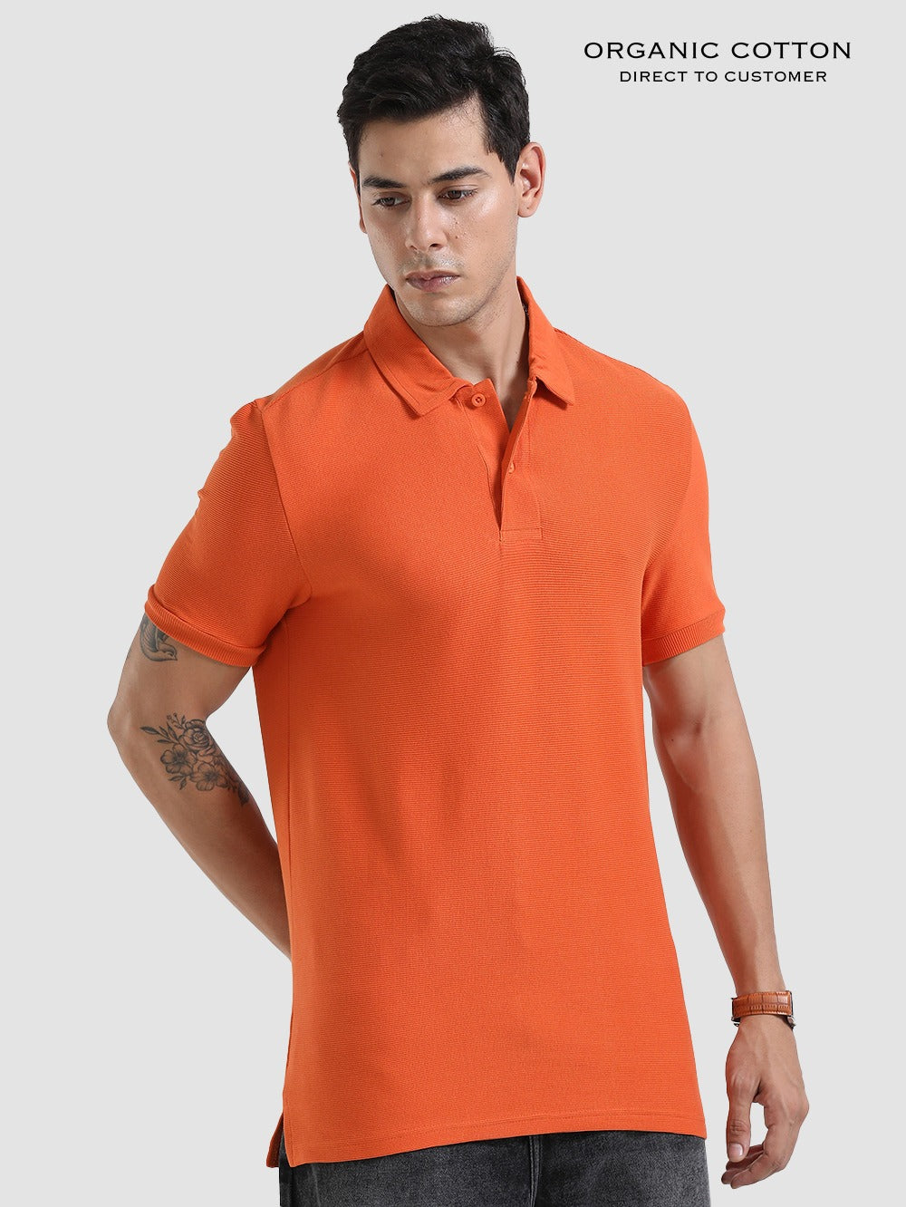 Organic Cotton Mens Ottoman Polo T-Shirt