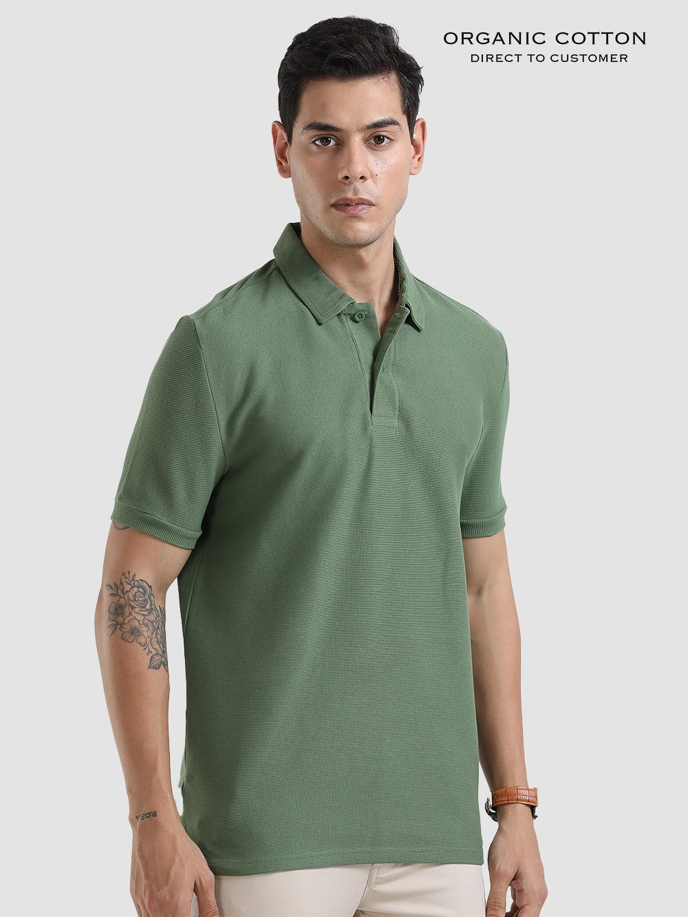 Organic Cotton Mens Ottoman Polo T-Shirt