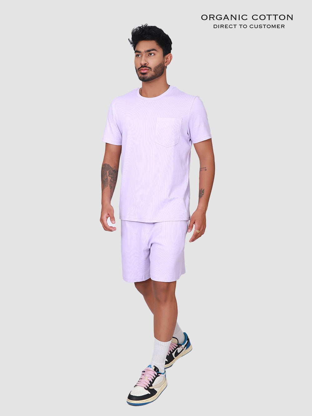 Orchid Petal Organic Cotton Men's Ribbed Co-Ord Set