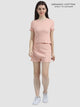 Mid Peach Organic Cotton Relaxed Rib Shorts Set