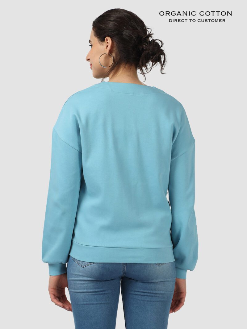 Delphinium Blue Organic Cotton Button-Up Cardigan with Utility Pockets