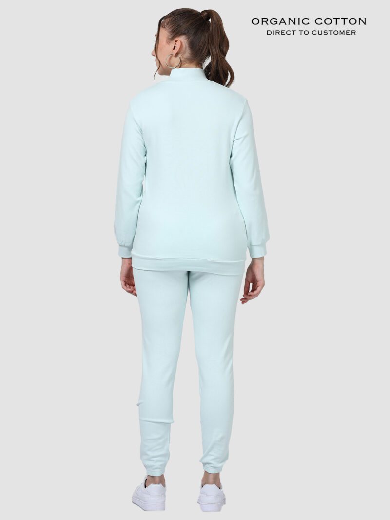 Sky Light High-Neck Zip Up Organic Cotton Co-Ord Set