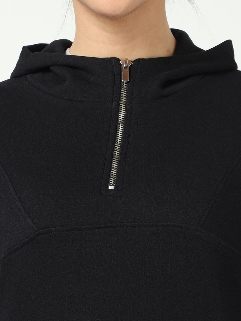 Black Luxe Comfort Zip-Up Hoodie