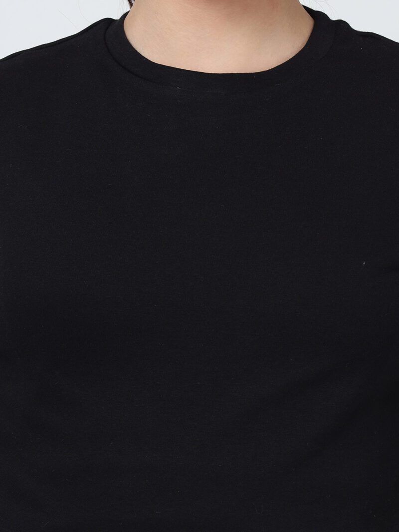 Black Organic Cotton 2-Piece Dress Set with Crop Tee & Pockets