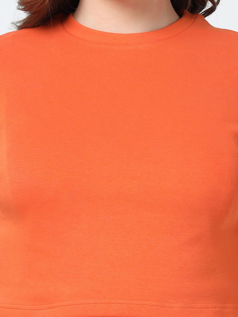 Burnt Orange Organic Cotton 2-Piece Dress Set with Crop Tee & Pockets