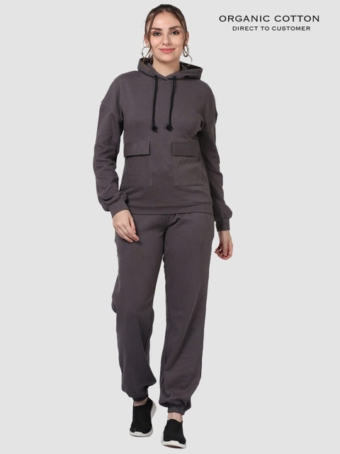 Dark Grey Cozy Flex Organic Cotton Hoodie & Jogger Set