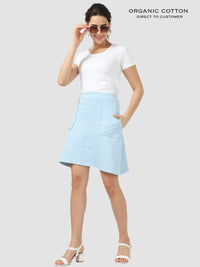 sky light Organic Cotton Women’s Chic Semi-Formal Skirt