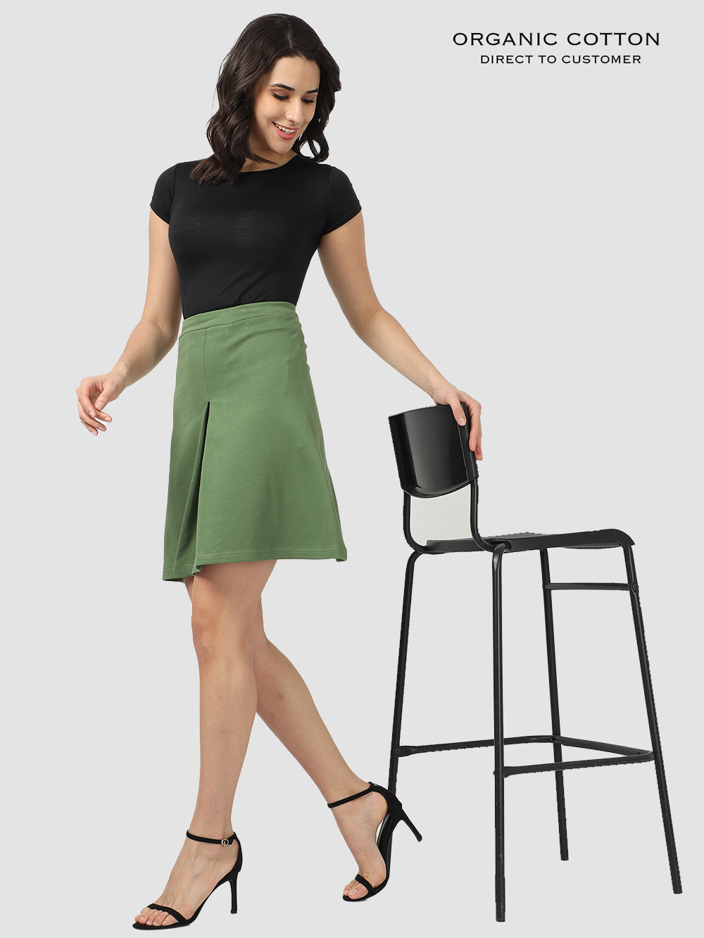 Organic cotton womens semi-formal skirt