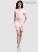 Dog Wood Pink Organic Cotton Shorts Set with Cap Sleeve & Boat Neck