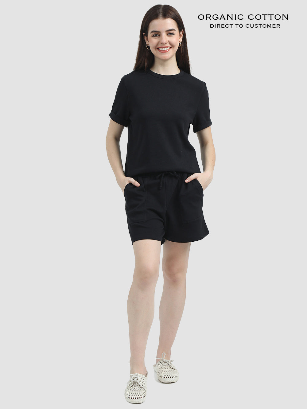 Black Organic Cotton Tee & Shorts Set