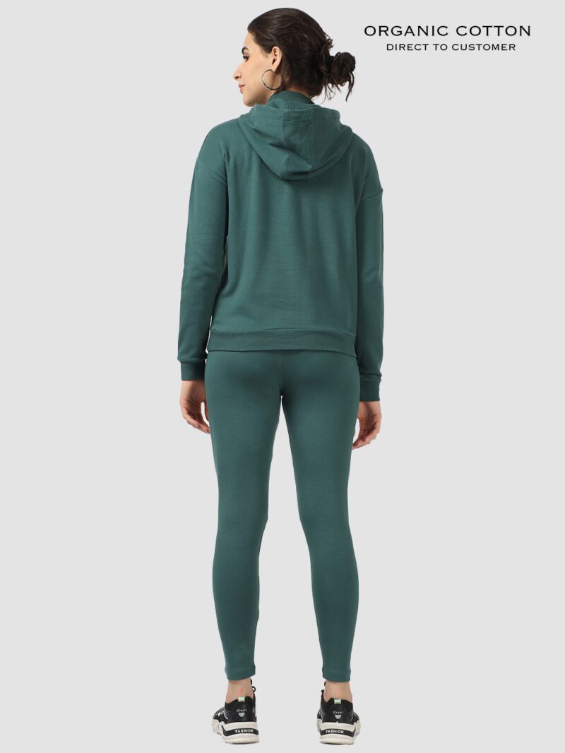 Bistro Green Elevate Ribbed High-Neck Hoodie