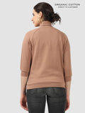 High Neck Raglan Sleeve Cotton Pullover