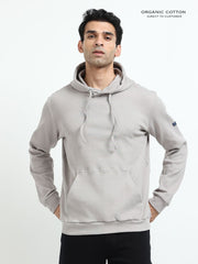 Silver Grey Essential Comfort Organic Cotton Mens Hoodie