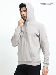 Silver Grey Essential Comfort Organic Cotton Mens Hoodie