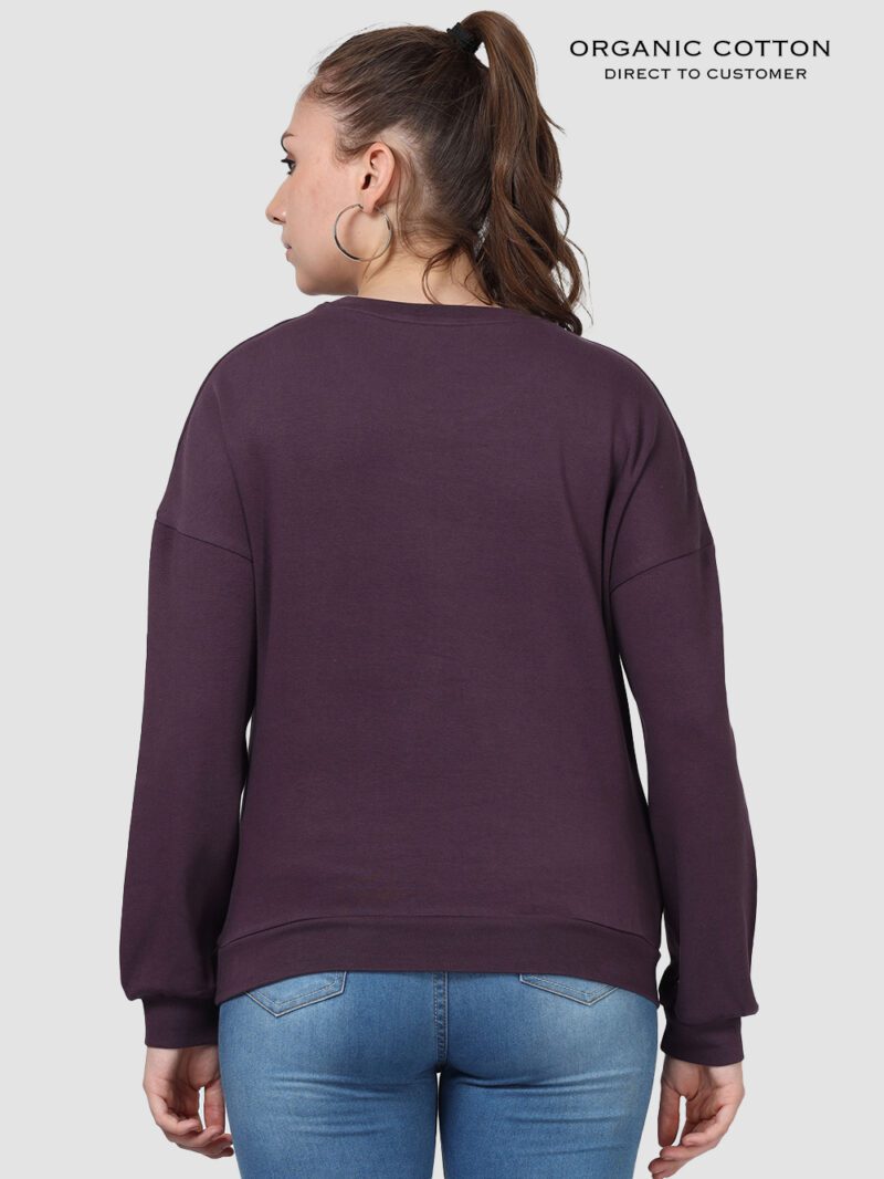 Wine Relaxed Fit Drop Shoulder Cotton Pullover
