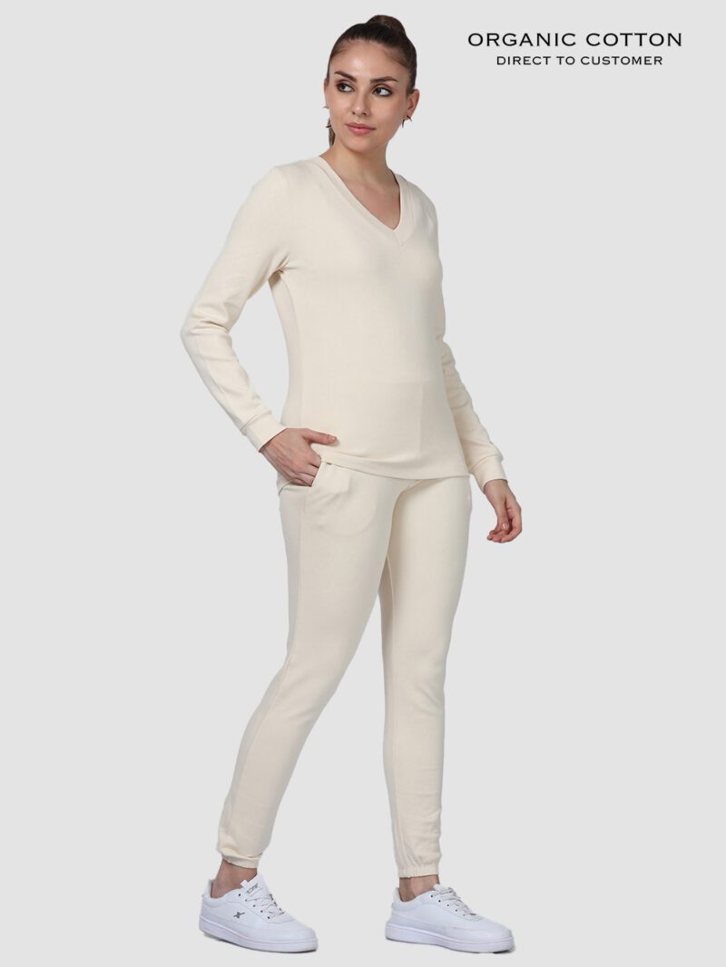 Beige Organic Cotton Womens Co - Ord Set