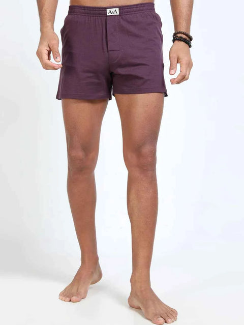 Organic Cotton Short Boxer for Mens - Pack of 3 (Wine, Green, P08-White)