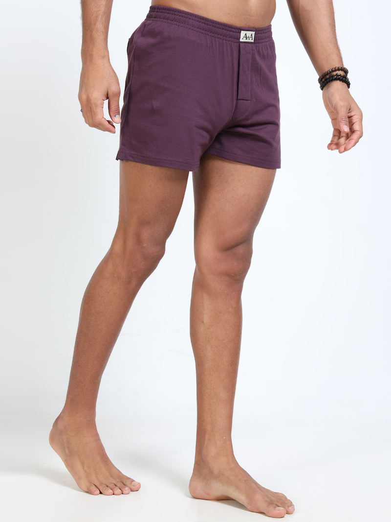 Organic Cotton Short Boxer for Mens - Pack of 3 (Wine, Green, P08-White)