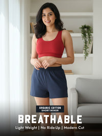 Navy Organic Cotton Short Boxer for Womens - Pack of 1