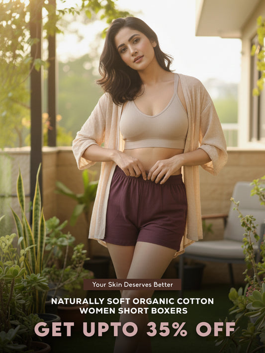 Wine Organic Cotton Short Boxer for Womens - Pack of 1