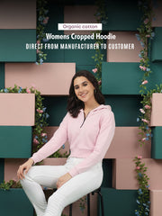 Fragrant Lilac Organic Cotton Womens Cropped Hoodie