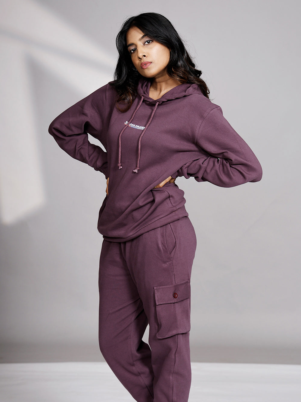 Salaam Soldier Organic Cotton Womens Hoodie - Wine