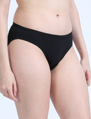 Black Organic Cotton Bikini Panty for Women Pack of 2.