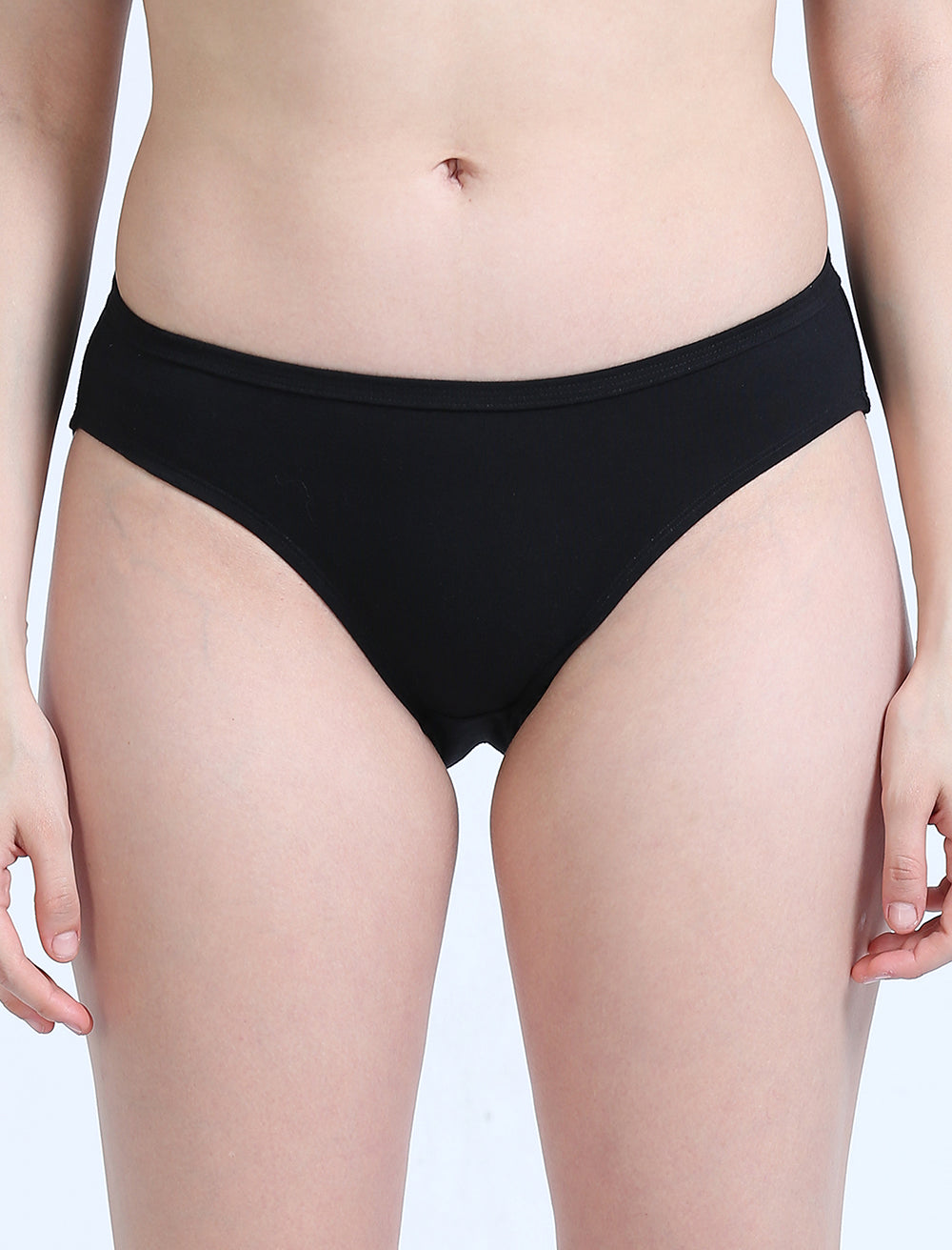 Black Organic Cotton Bikini Panty for Women Pack of 2.