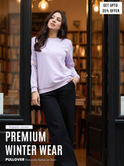 Light Purple A & A Organic Cotton Casual Pullover for Women