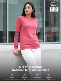 Magenta A & A Organic Cotton Casual Pullover for Women