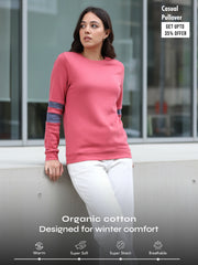 Magenta A & A Organic Cotton Casual Pullover for Women