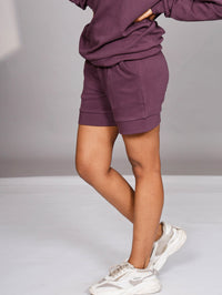Wine Organic Cotton Tailored Comfort Shorts